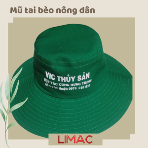 mũ tai bèo in logo VIC thủy sản