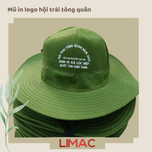 mũ tai bèo bộ đội in logo hội trại tòng quân