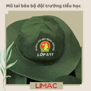 Mũ bộ đội in logo trường tiểu học