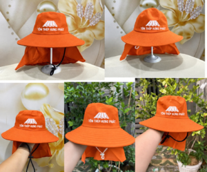 XƯỞNG MAY MŨ TAI BÈO GIÁ RẼ MÀU CAM CHE GÁY