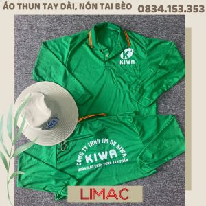 áo thun tay dài in logo công ty tnhh tm dv KIWA