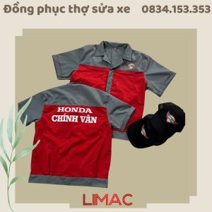 Áo bảo hộ lao động sửa chữa xe máy in logo Chính Vân