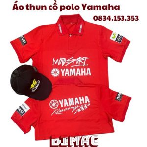 Áo thun cổ polo, nón kết lưới Yamaha
