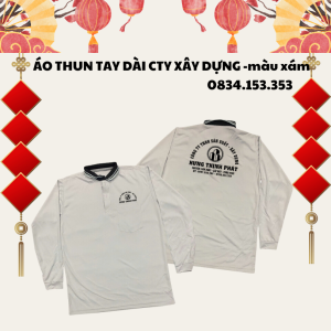 ÁO THUN TAY DÀI CTY XÂY DỰNG màu xám