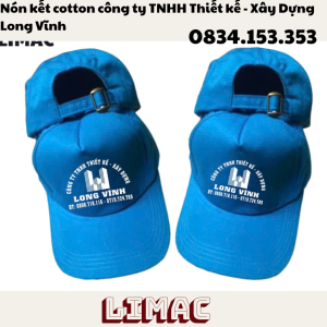 Nón kết coton in công ty TNHH Thiết kế - Xây Dựng Long Vĩnh