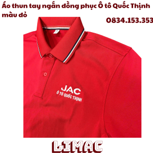 Áo thun tay ngắn đồng phục Ô tô Quốc Thịnh màu đỏ