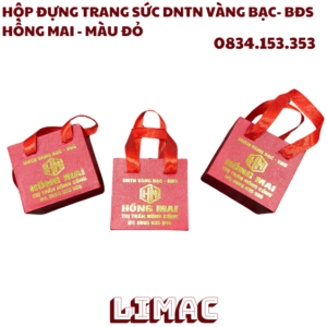 HỘP ĐỰNG TRANG SỨC DNTN VÀNG BẠC- BĐS HỒNG MAI- MÀU ĐỎ