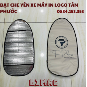 BẠT CHE YÊN XE MÁY IN LOGO TÂM PHƯỚC