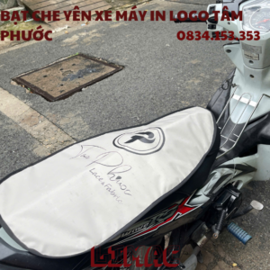BẠT CHE YÊN XE MÁY IN LOGO TÂM PHƯỚC
