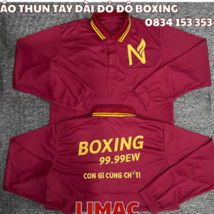 ÁO THUN TAY DÀI ĐỎ ĐÔ BOXING