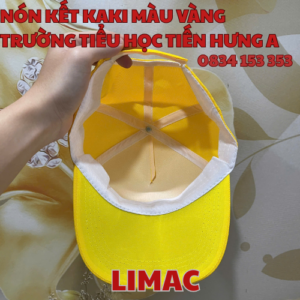 NÓN KẾT KAKI MÀU VÀNG TRƯỜNG TIỂU HỌC TIẾN HƯNG A