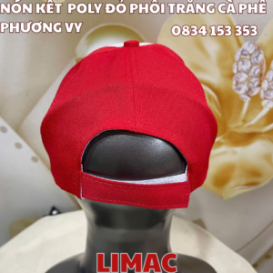 NÓN KẾT POLY ĐỎ PHỐI TRẮNG CÀ PHÊ PHƯƠNG VY