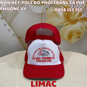 NÓN KẾT POLY ĐỎ PHỐI TRẮNG CÀ PHÊ PHƯƠNG VY