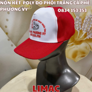 NÓN KẾT POLY ĐỎ PHỐI TRẮNG CÀ PHÊ PHƯƠNG VY
