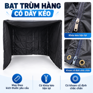 bạt trùm hàng có dây kéo